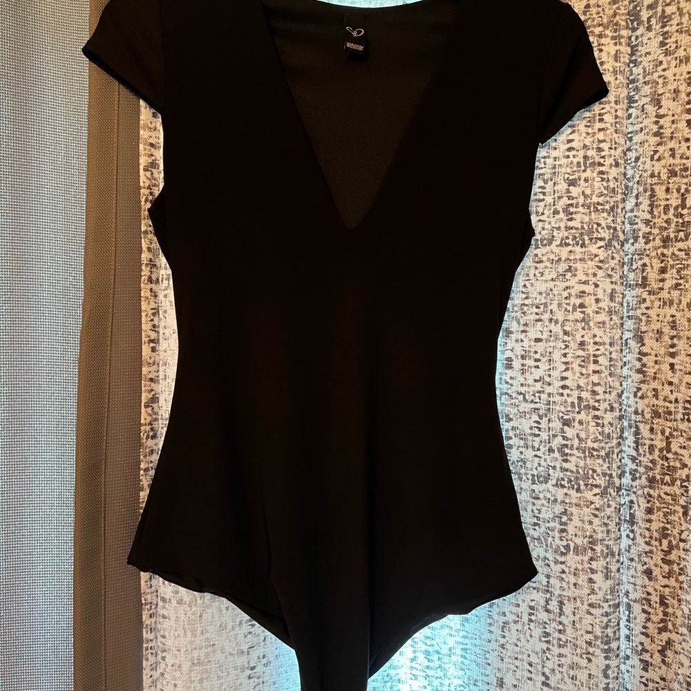 Windsor Black V-Neck Bodysuit
